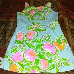 Lilly Pulitzer Girls Pink Green Shift Dress 14
